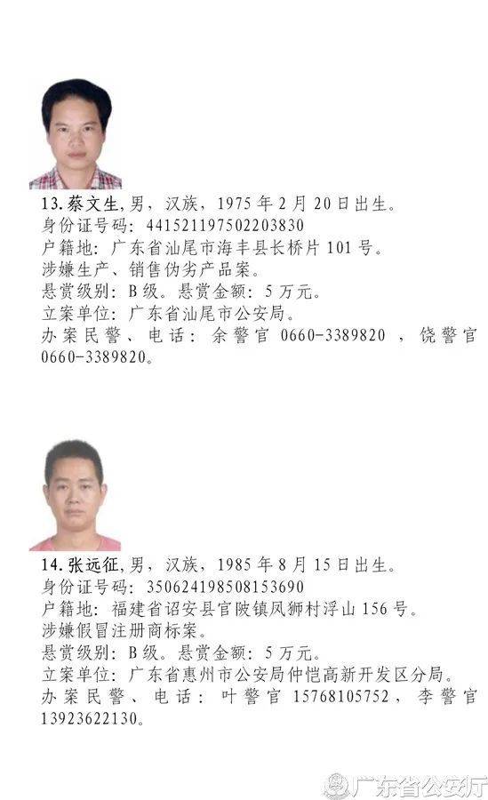 悬赏|最高奖10万元！广东公安悬赏通缉50名涉烟逃犯