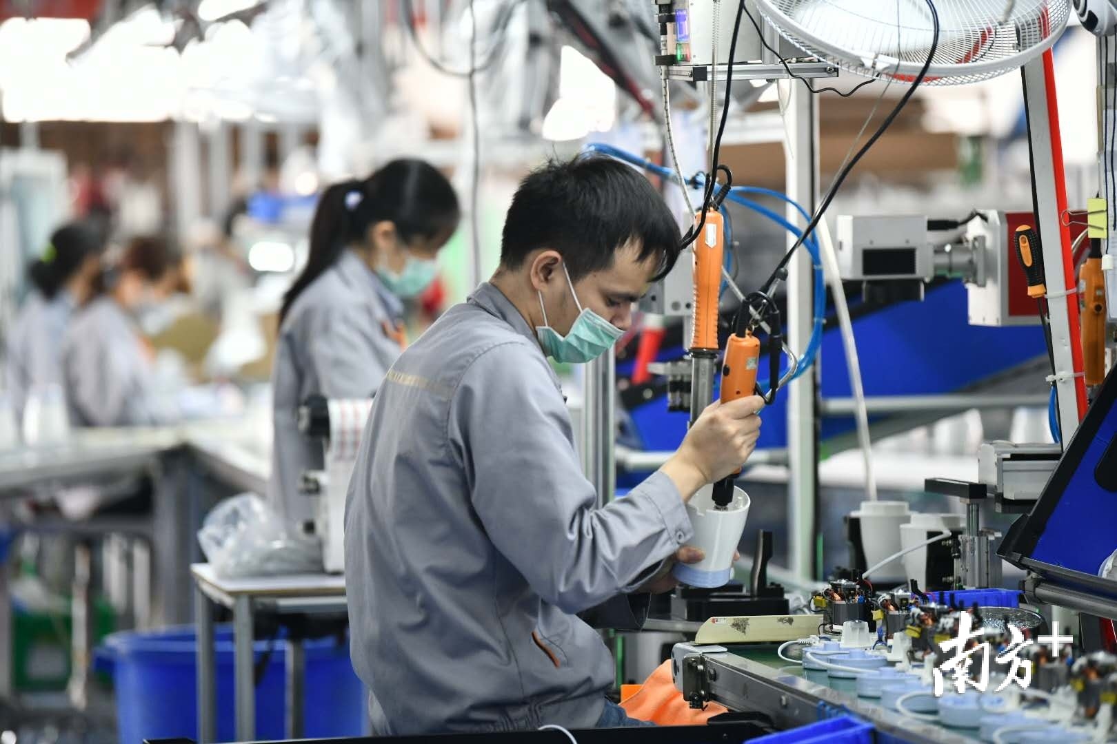 小熊电器的车间工人正在忙碌.南方日报记者 戴嘉信 摄
