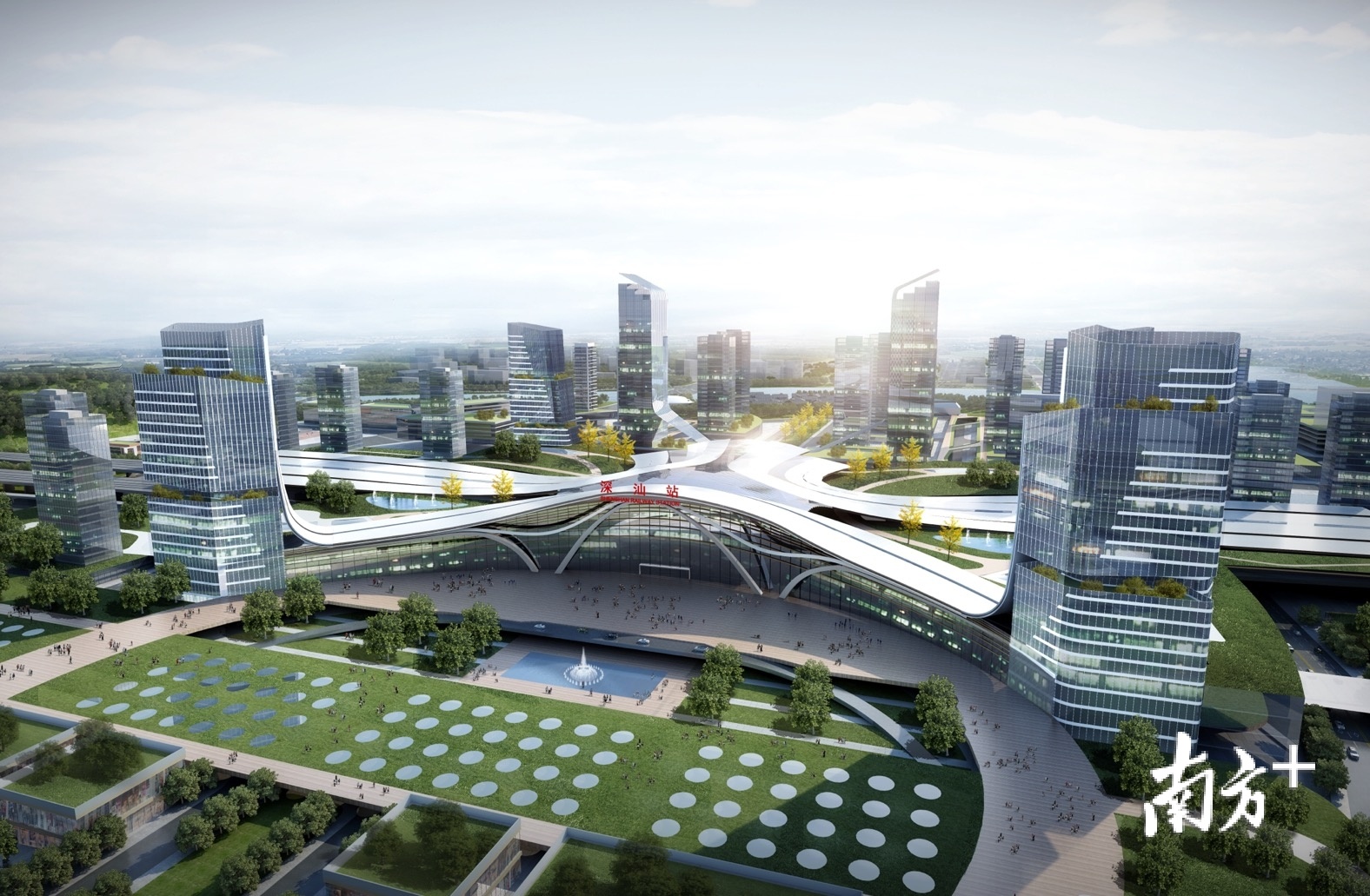 图为深汕高铁站效果图