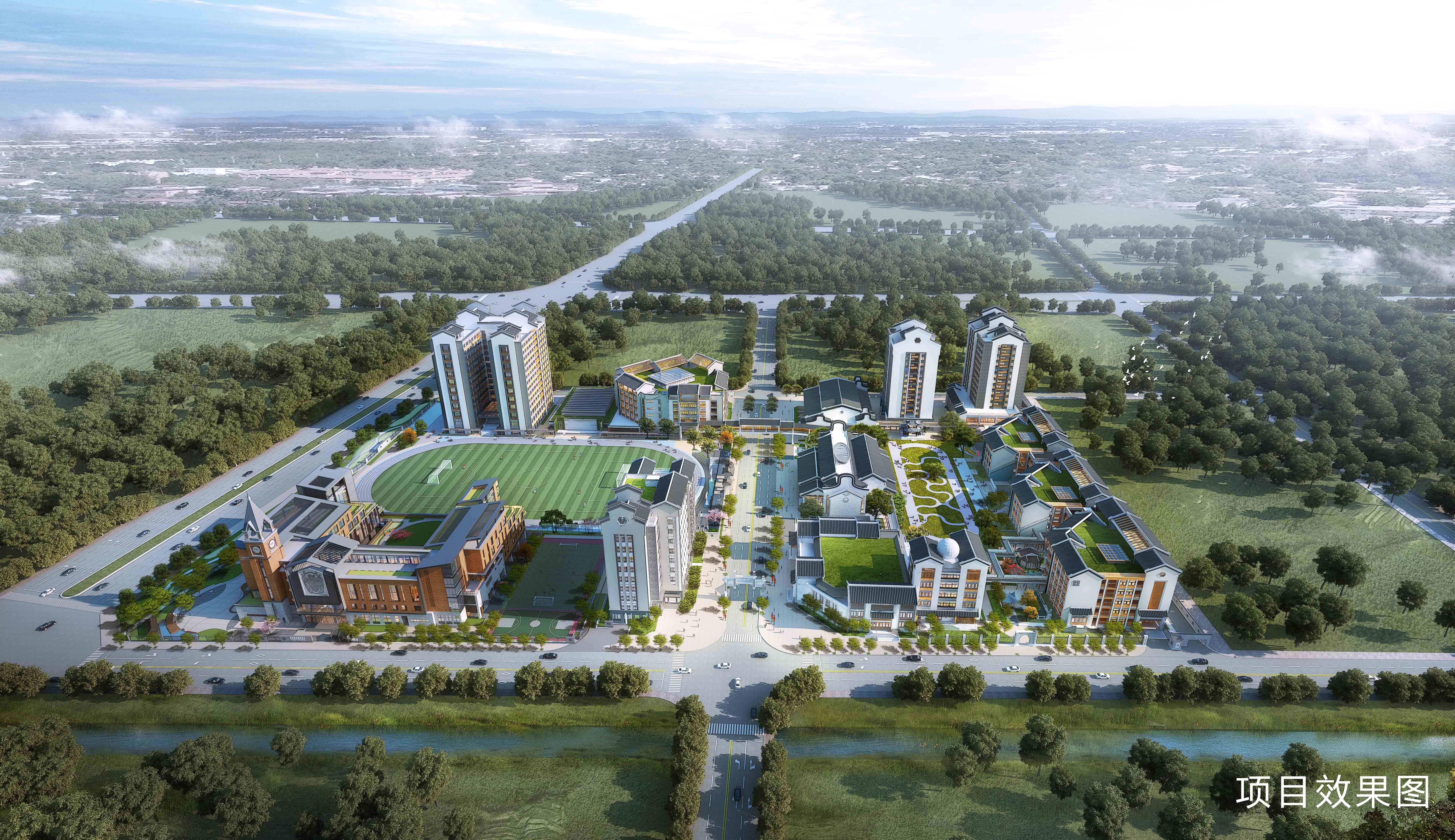 容闳公学项目鸟瞰图。