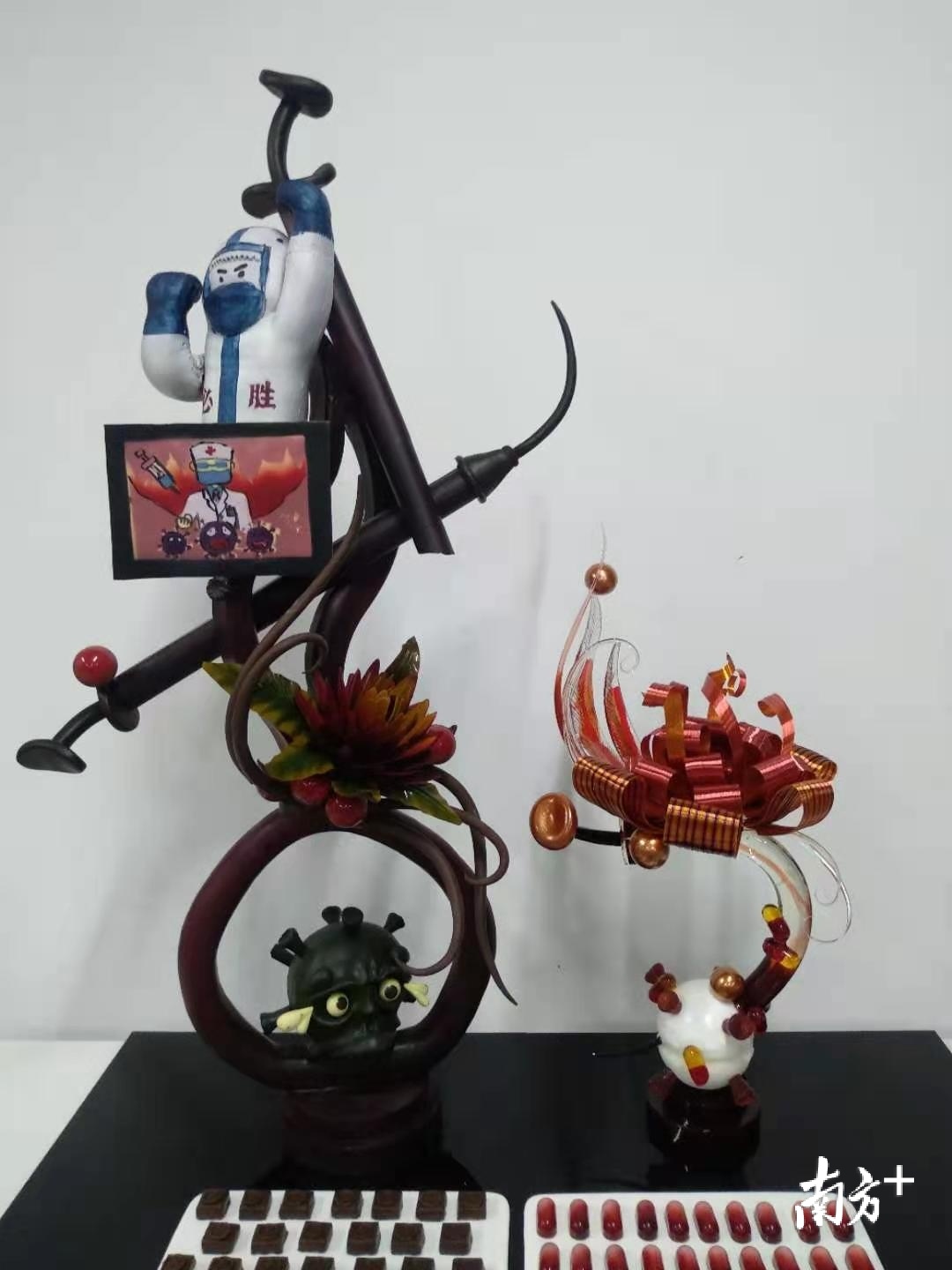 第一届全国技能大赛糖艺/西点制作项目第3名选手梁海欣的作品。