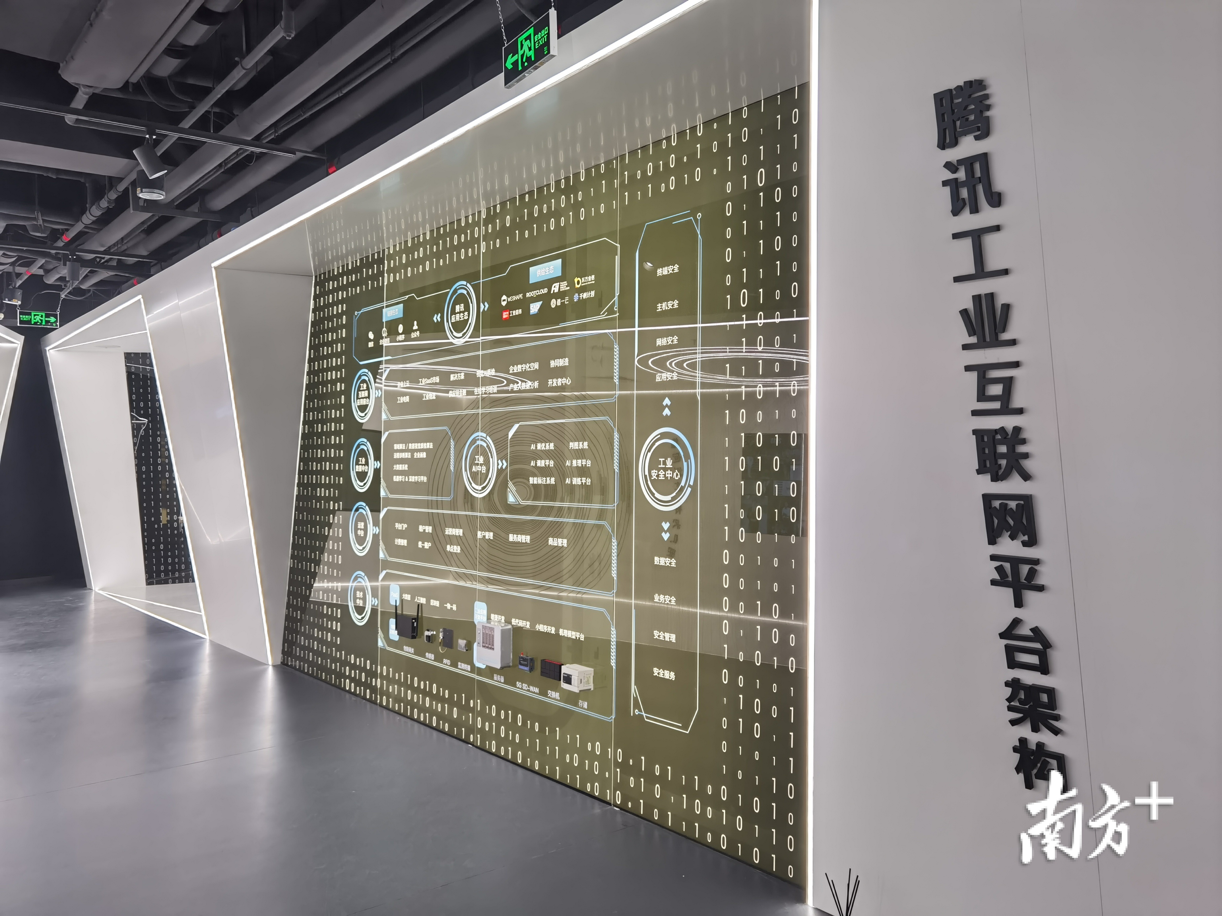 腾讯工业互联网大湾区基地的展厅。