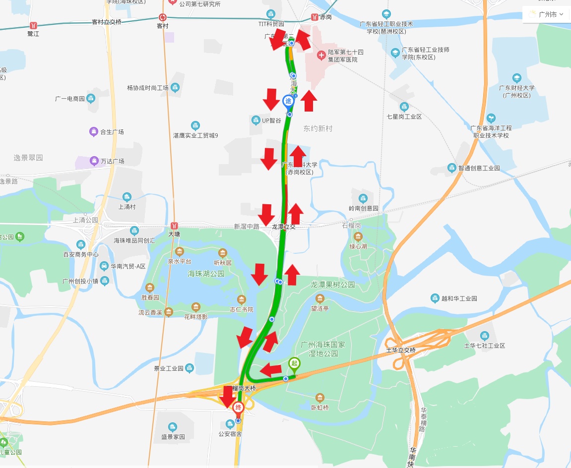 全封闭南洲立交B匝道绕行路线图