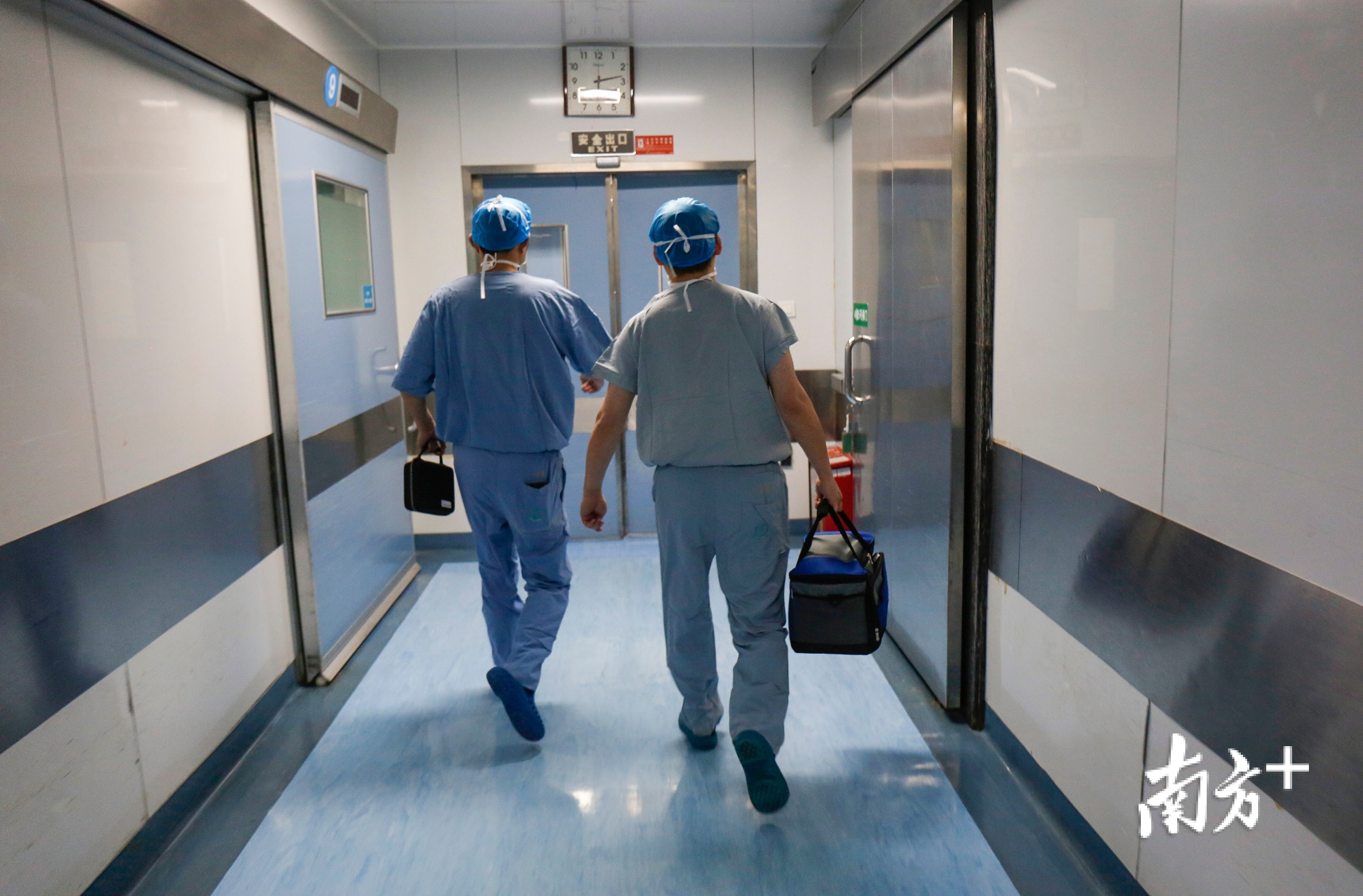 医护人员护送左外叶肝脏前往上海。