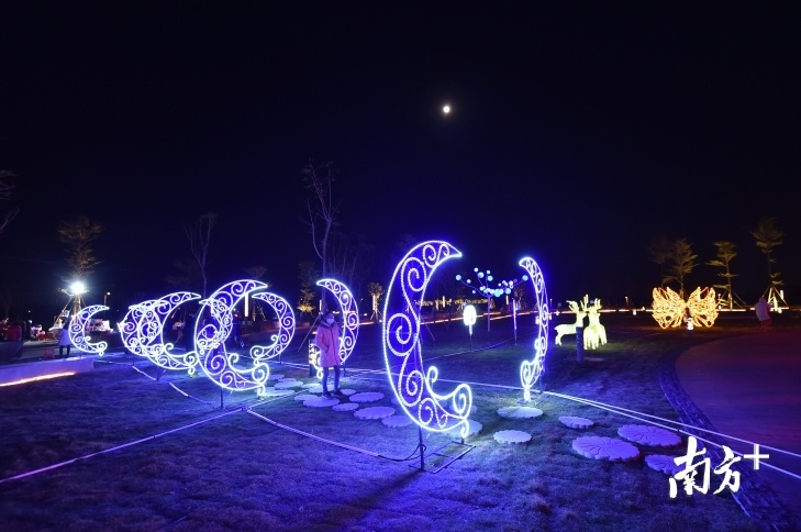 元旦期间，奇幻灯光秀、音乐喷泉表演再次成为亮点，吸引市民游客前往活动主会场——同心文化公园“打卡”。李东摄