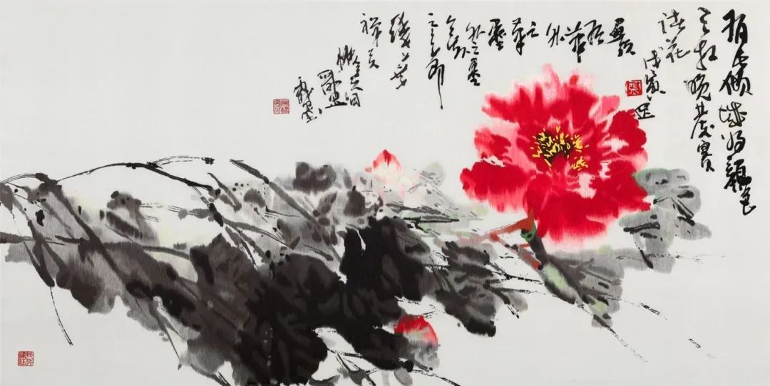 ▲写意牡丹图 ▲写意牡丹图