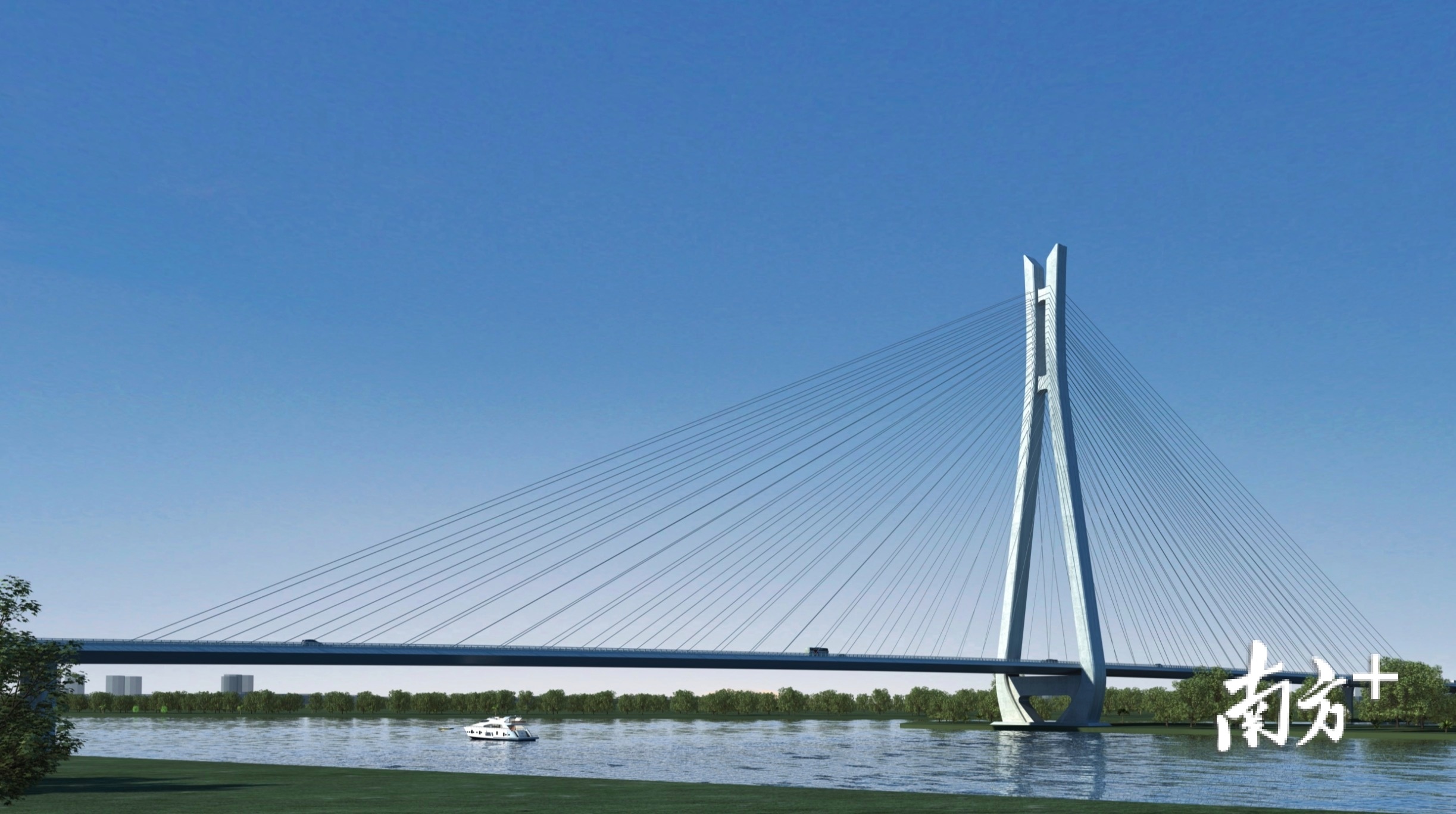 横门西特大桥效果图。