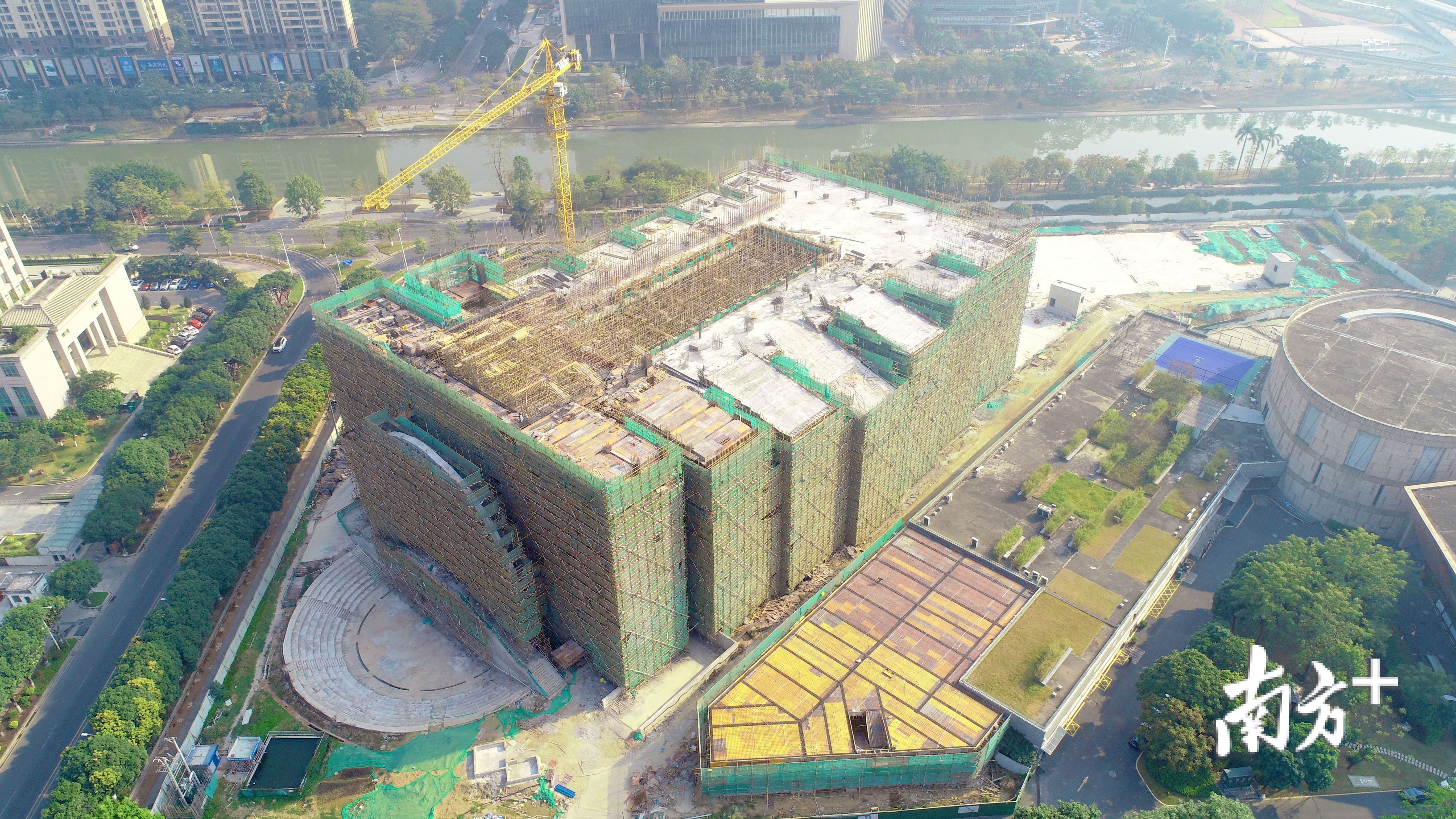 1月18日，顺德区科学馆全面封顶。顺德中心城区建设工程指挥部供图