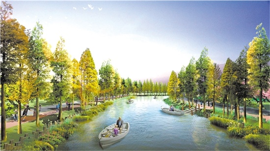 园区内河道两岸效果图 园区内河道两岸效果图