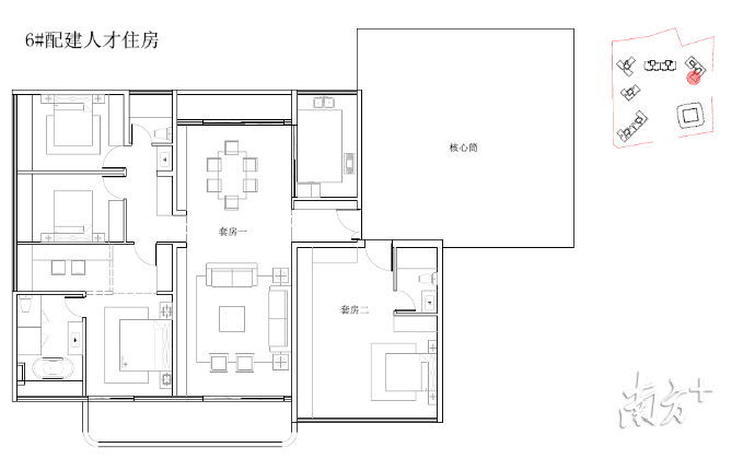 户型图。 户型图。