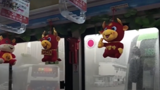 南方拍客|喜庆十足！一公交司机自费装扮春节主题车厢