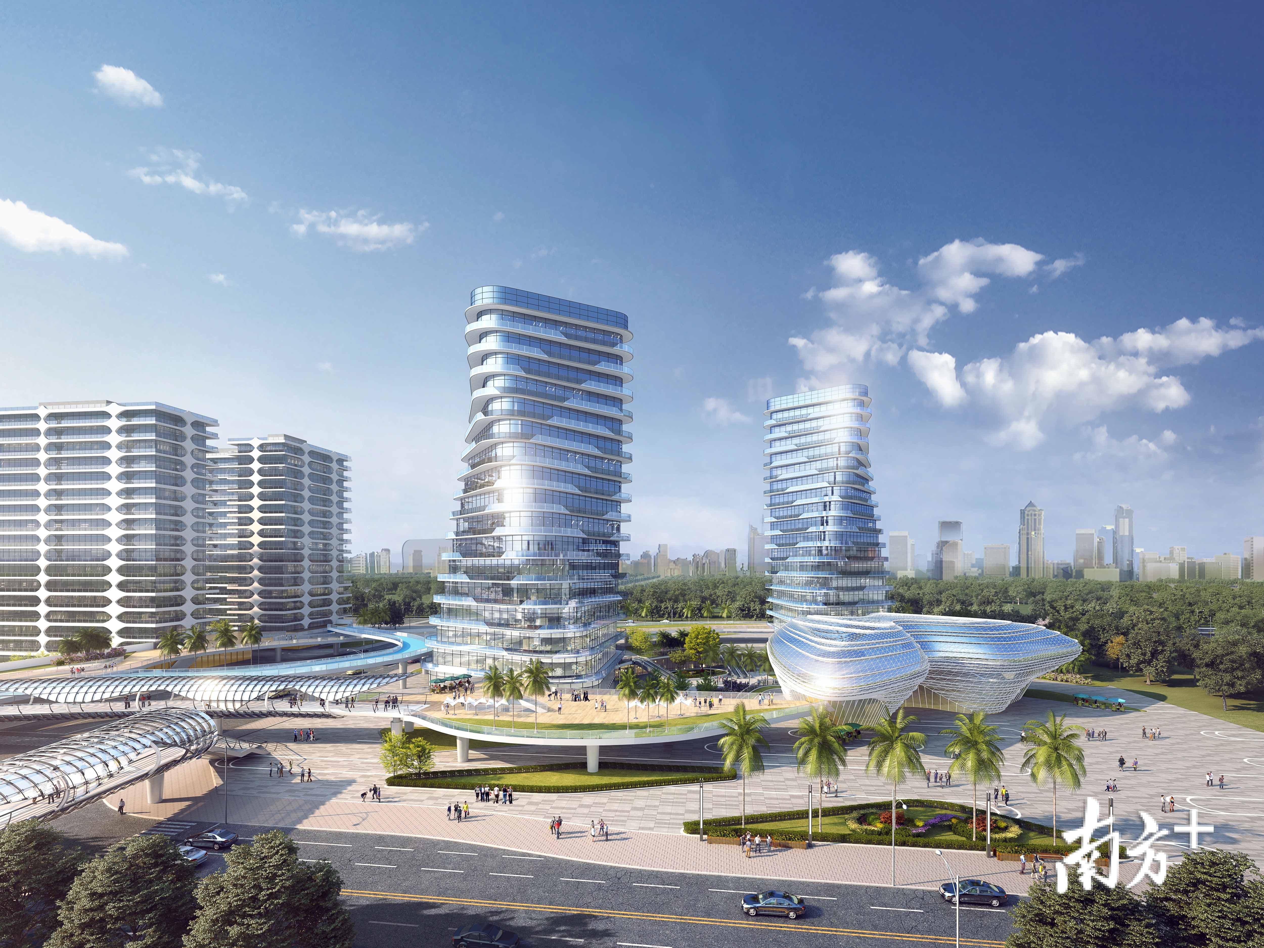 腾讯工业互联网粤港澳大湾区基地效果图。