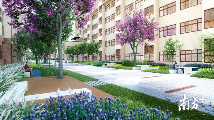 明德路效果图。校方供图