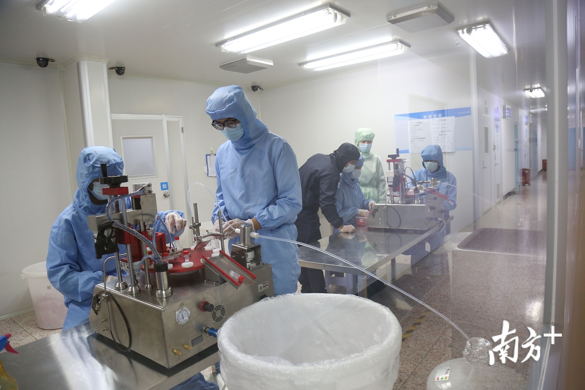 图为凯普生物新增的半自动生产线.