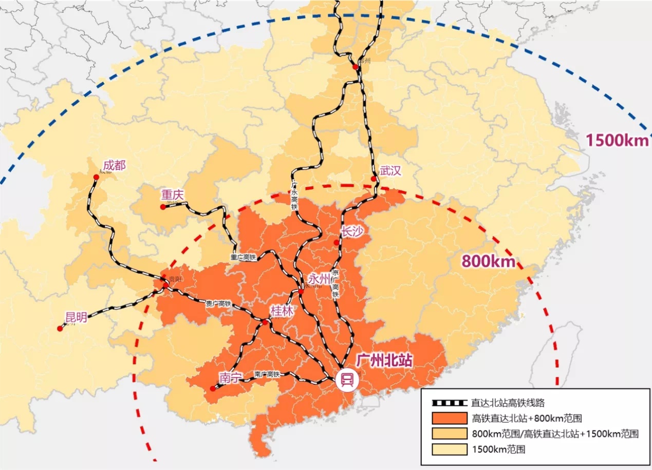 广州北站的客流辐射范围 广州北站的客流辐射范围