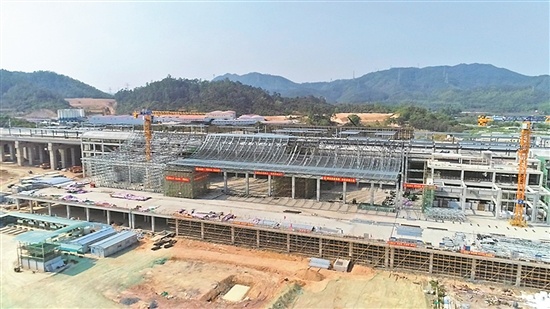 在建的赣深铁路东莞南站（塘厦站）