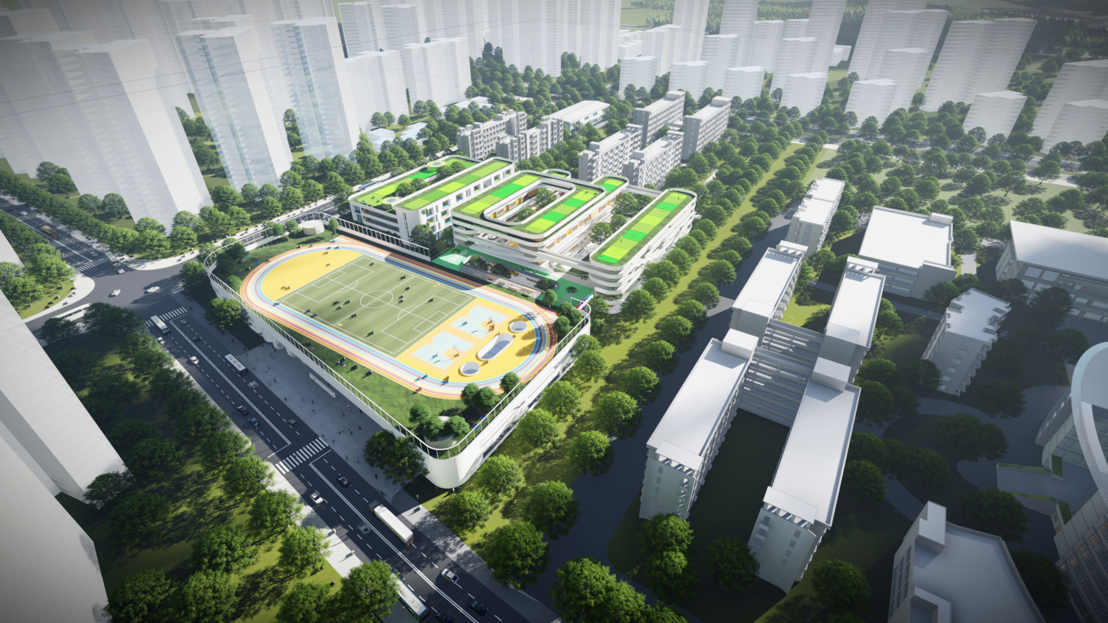 广东肇庆中学附属小学、附属幼儿园项目效果图。通讯员供图