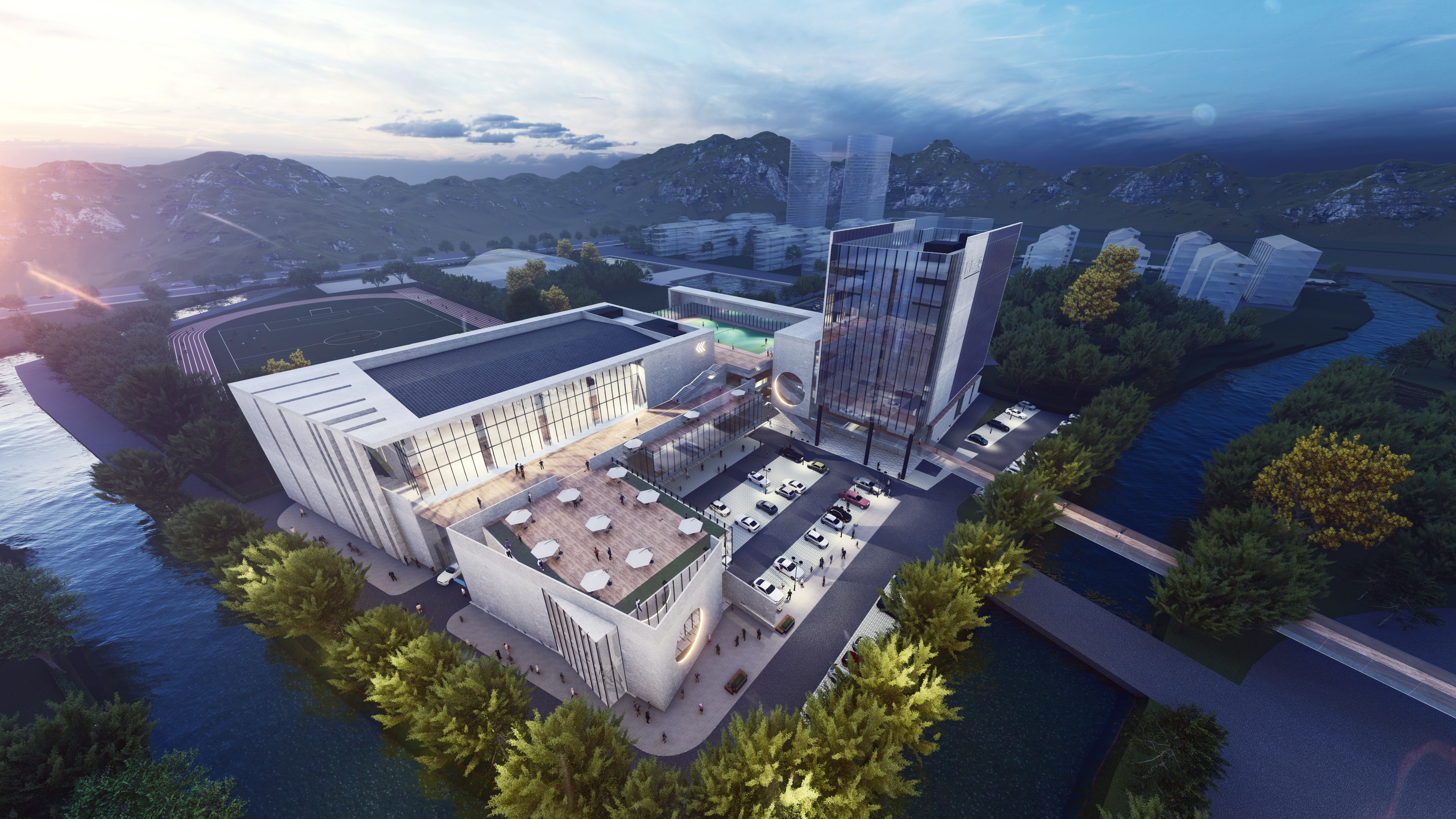 顺德一中体艺馆效果图。