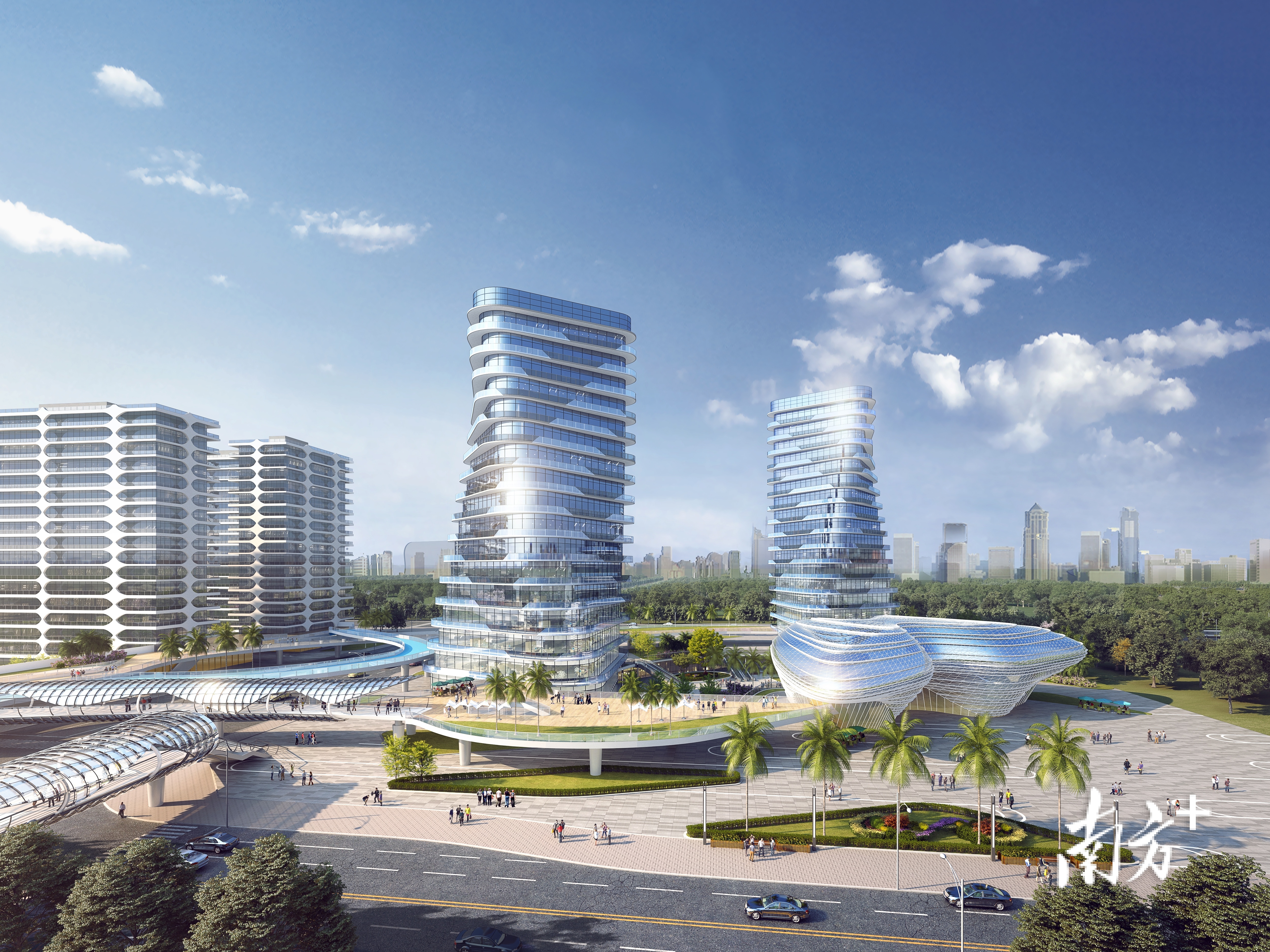 腾讯工业互联网粤港澳大湾区基地效果图。