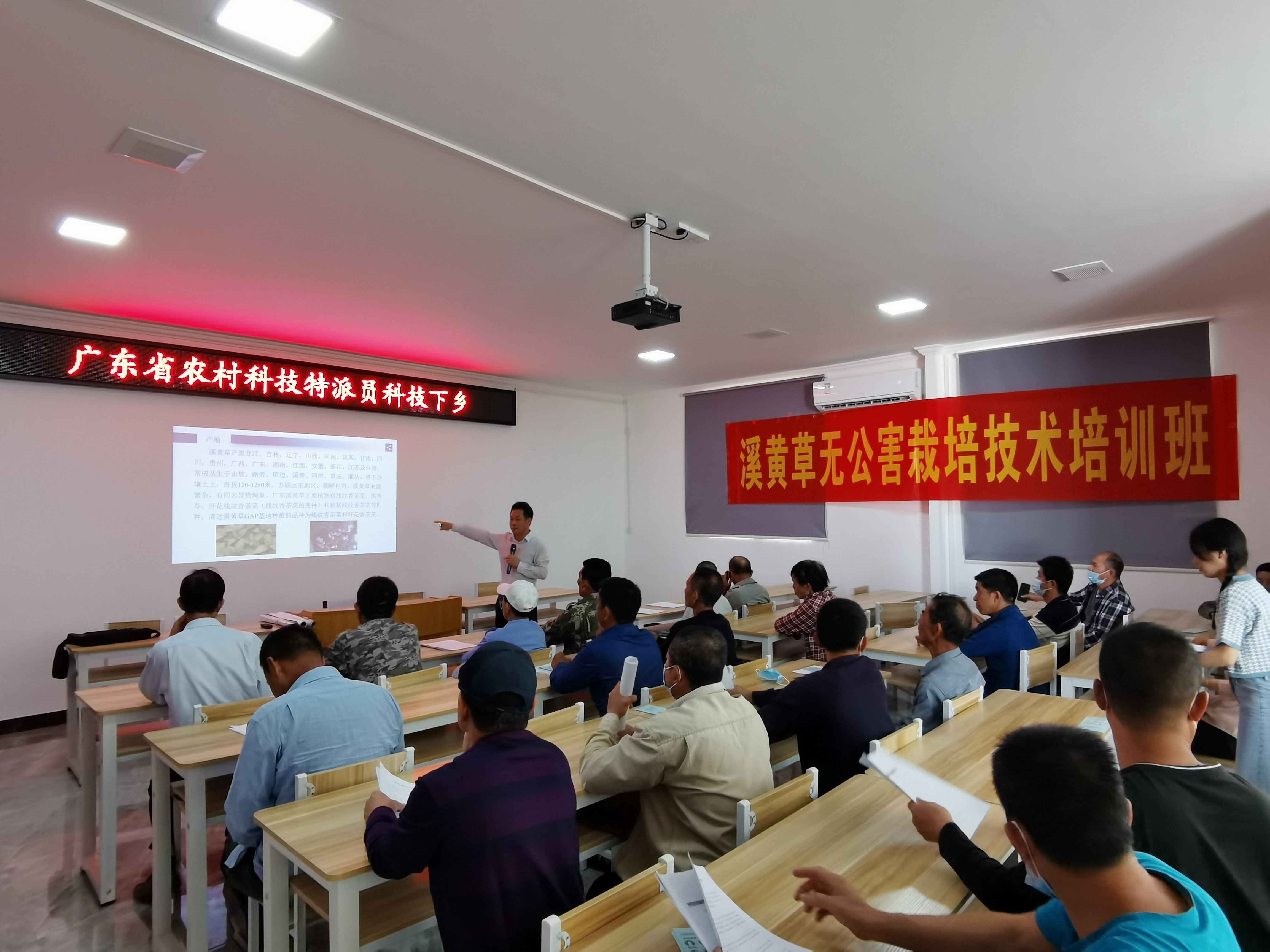 张福平为村民介绍溪黄草无公害栽培技术。 张福平为村民介绍溪黄草无公害栽培技术。