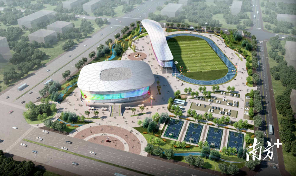 连州市体育中心效果图。 连州市体育中心效果图。