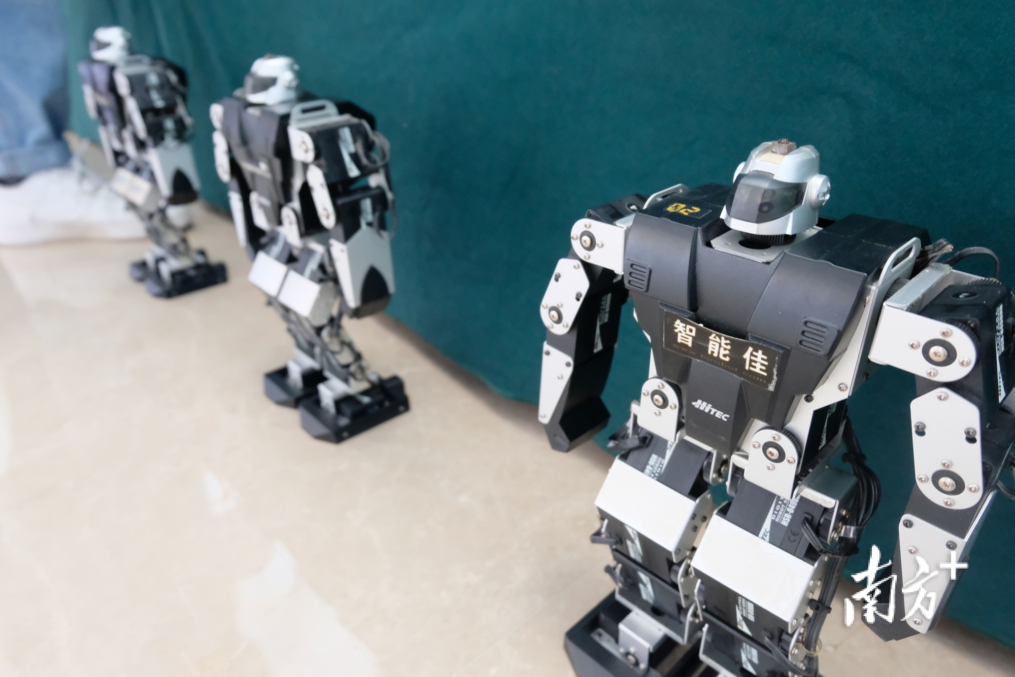 现场设立“粤菜师傅”“广东技工”“南粤家政”三项工程技能展示区，图为机器人展示。