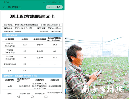 农民可通过“施肥博士”APP获得精准施肥方案