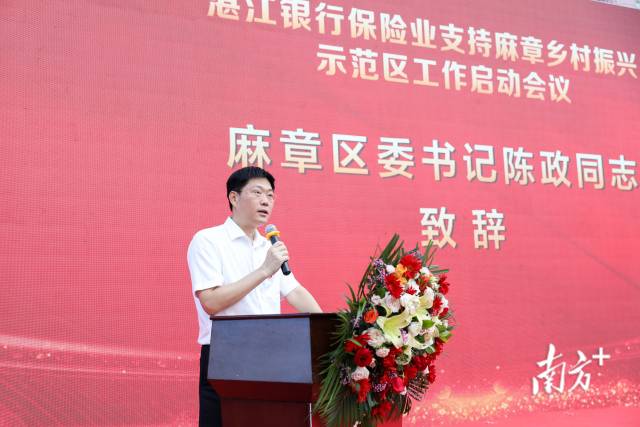 湛江银保监分局局长苏华,区委书记陈政,区领导林红明,陈敏,陈沿龙,周