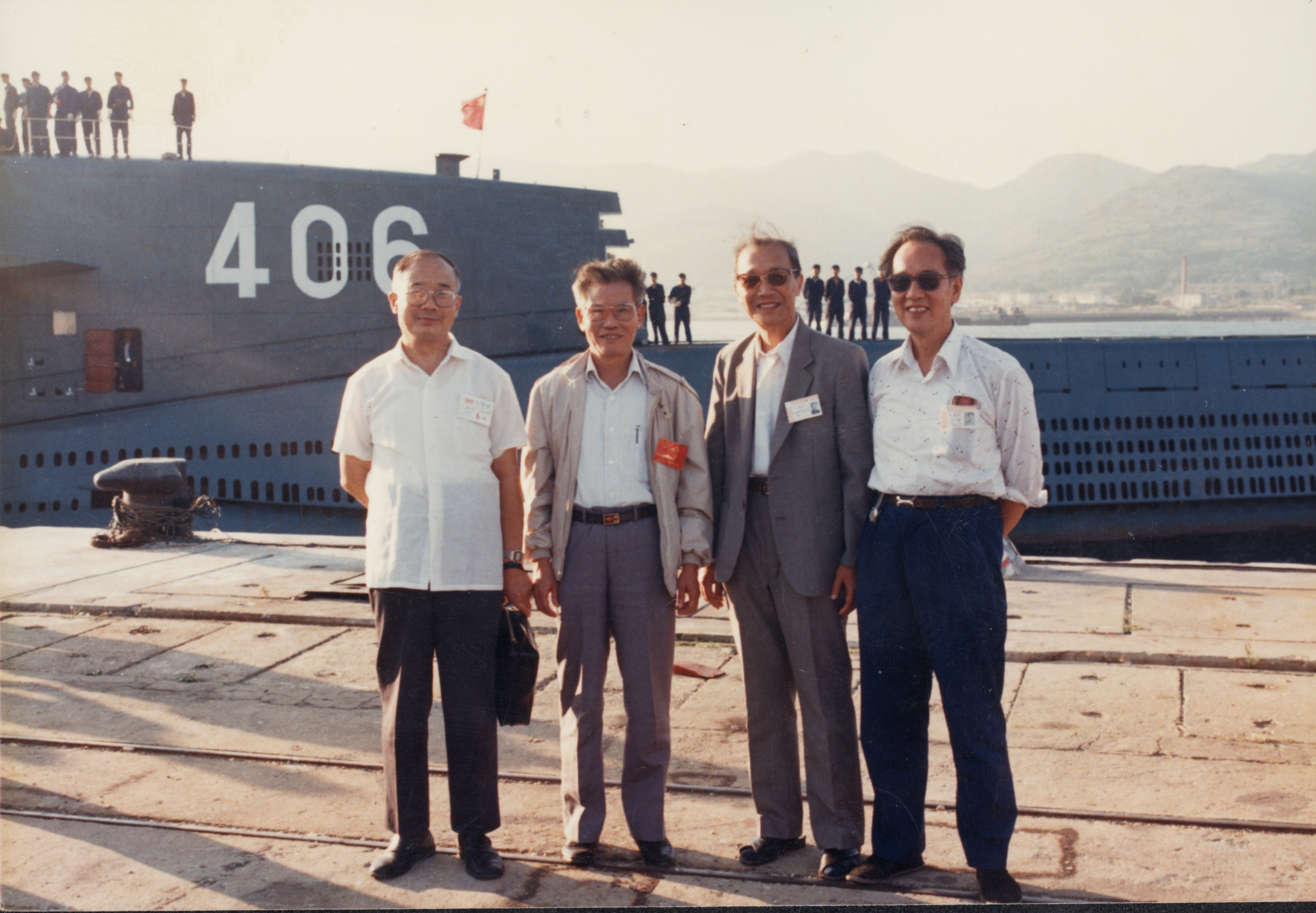 研制第一代核潜艇的四位总设计师(左起:赵仁恺,彭士禄,黄纬禄,黄旭华)