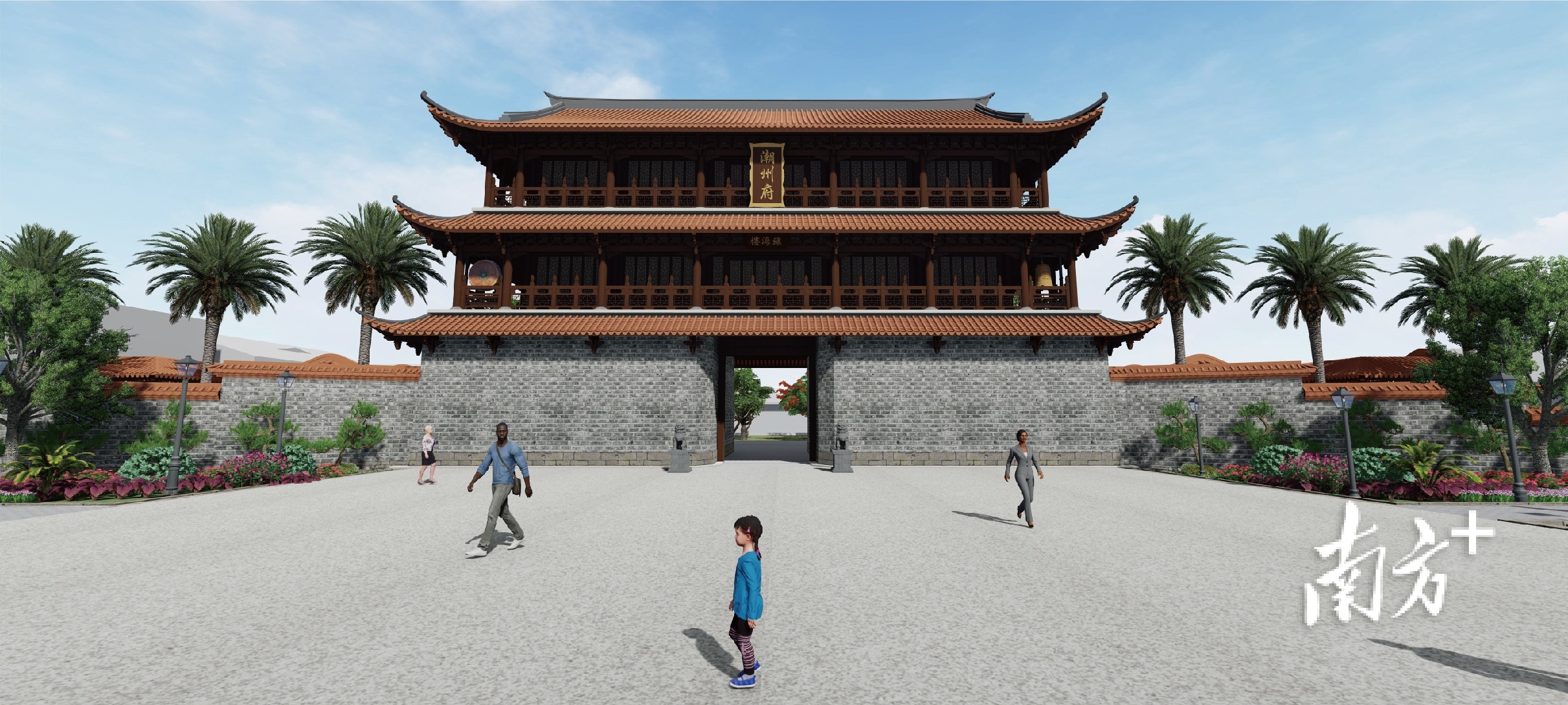 复建的镇海楼效果图。