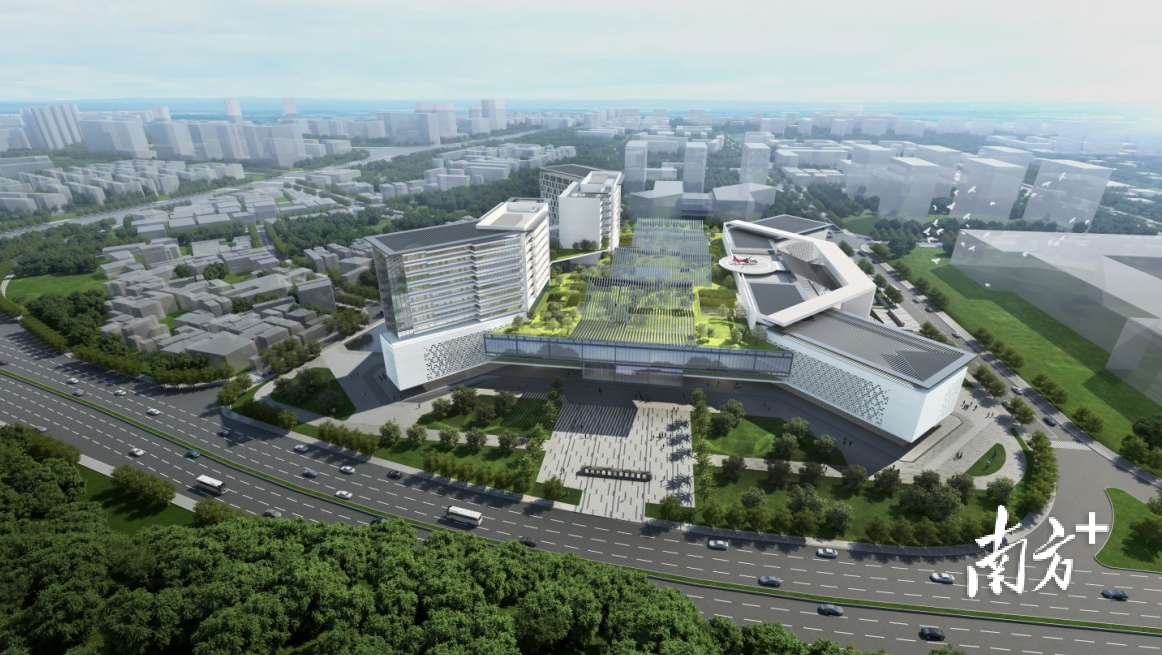 广州中医药大学顺德医院(顺德区中医院)概念设计图。大良街道供图 广州中医药大学顺德医院(顺德区中医院)概念设计图。大良街道供图