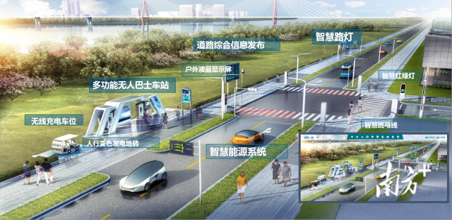 佛山西站枢纽新城智慧微城市街角意向图。佛山西站建设管理局供图