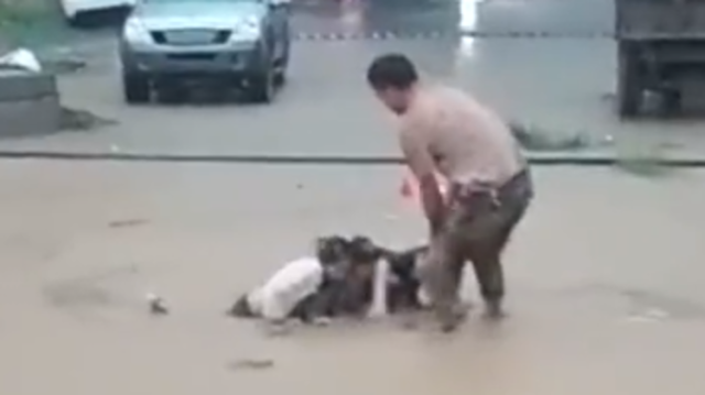 南方拍客|河南一家三口掉入泥潭深坑，路过大哥拼命相救