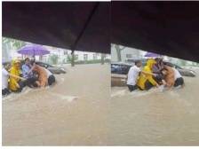 三位骑手在暴雨中舍身救人被赞“平凡英雄”