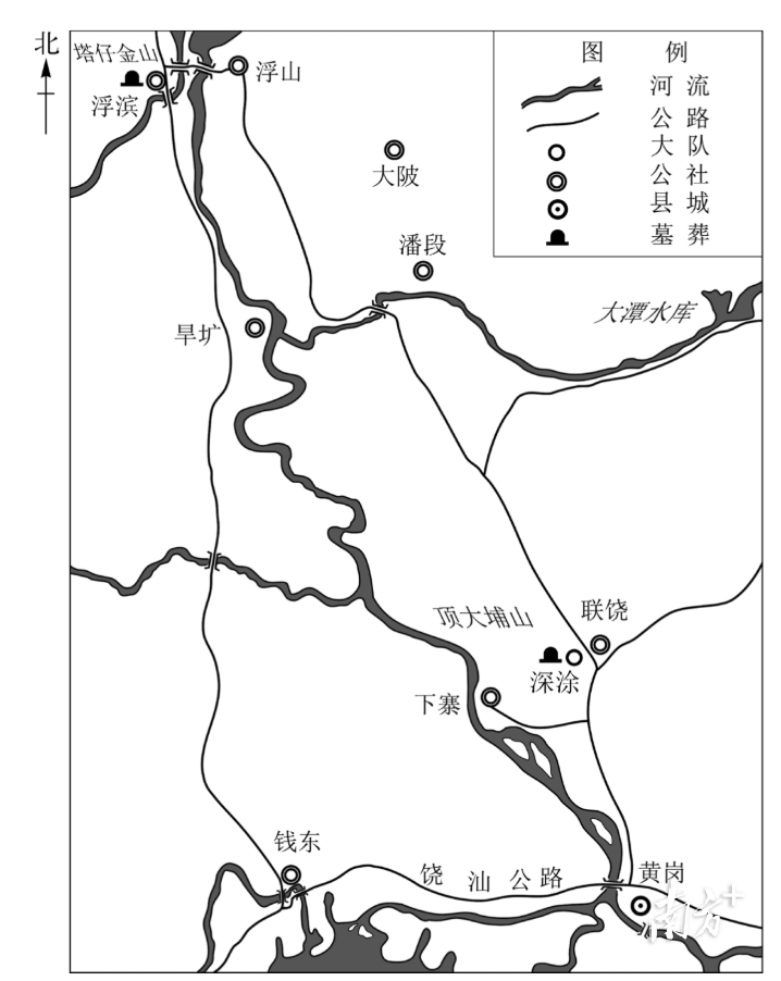 饶平县古墓葬位置示意图