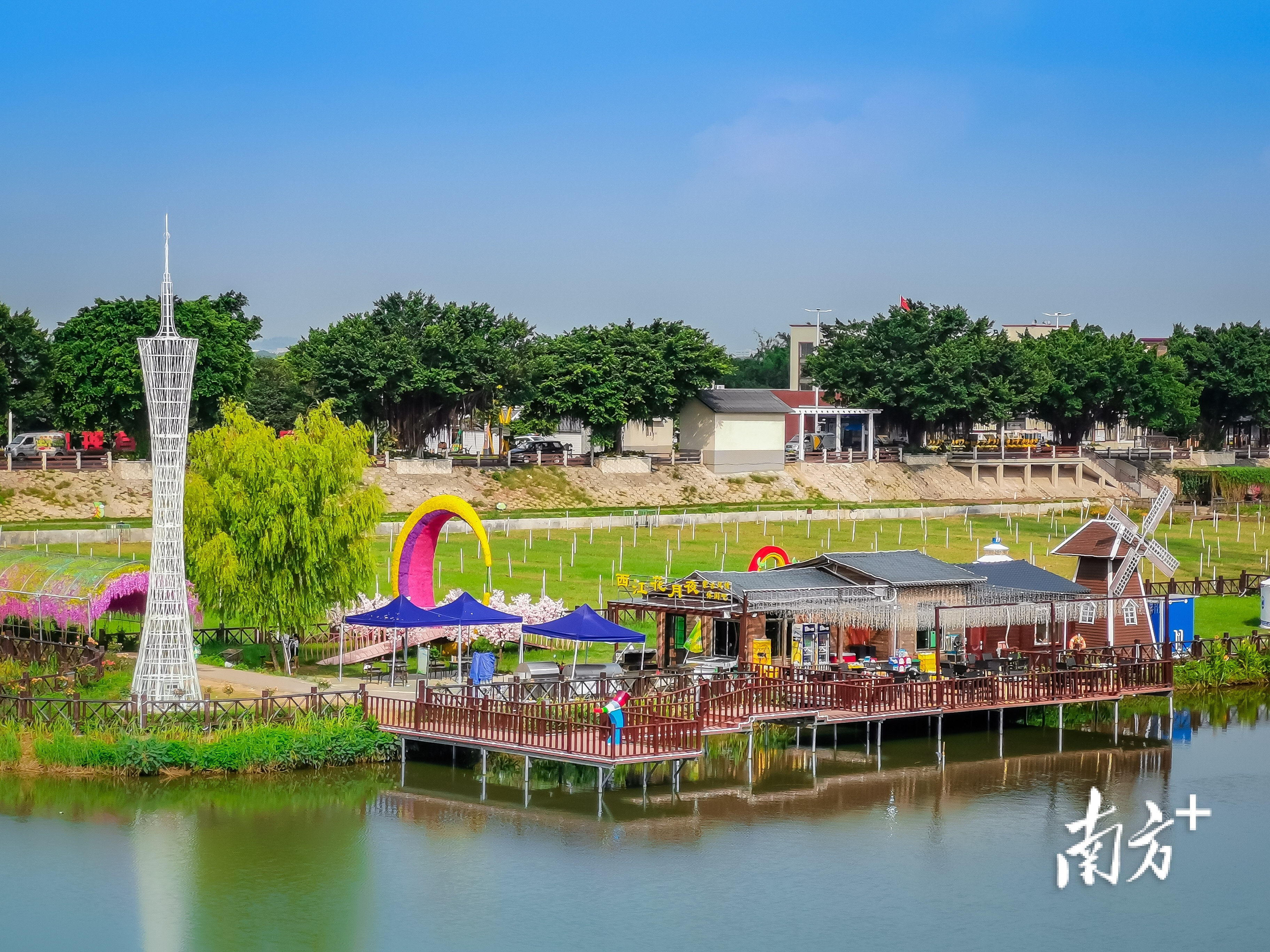 西江十里画廊七彩花田。&nbsp; 三水区委宣传部 供图