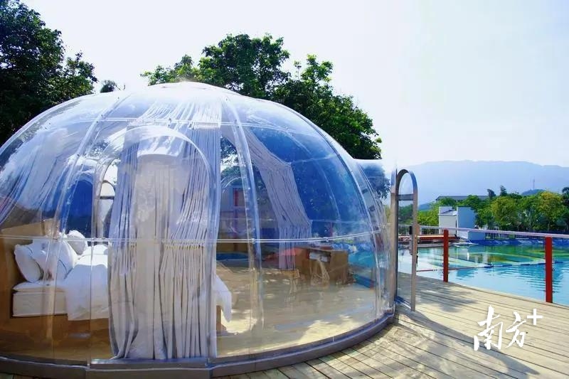 星空民宿推出独栋全透明的星空泡泡房。 三水区委宣传部 供图