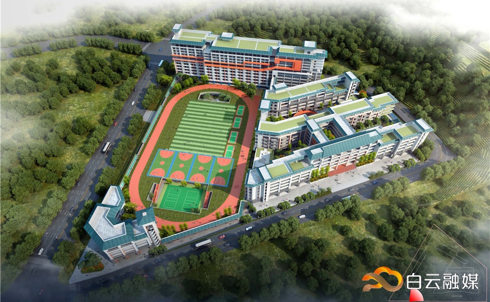 广州市白云区六中珠江学校效果图。