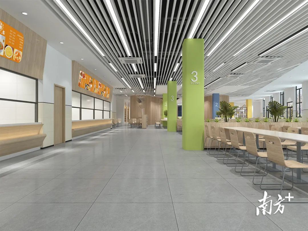 师生饭堂效果图。