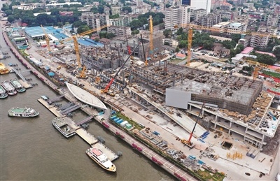 无人机航拍建设中的广东省“三馆合一”项目工地 无人机航拍建设中的广东省“三馆合一”项目工地