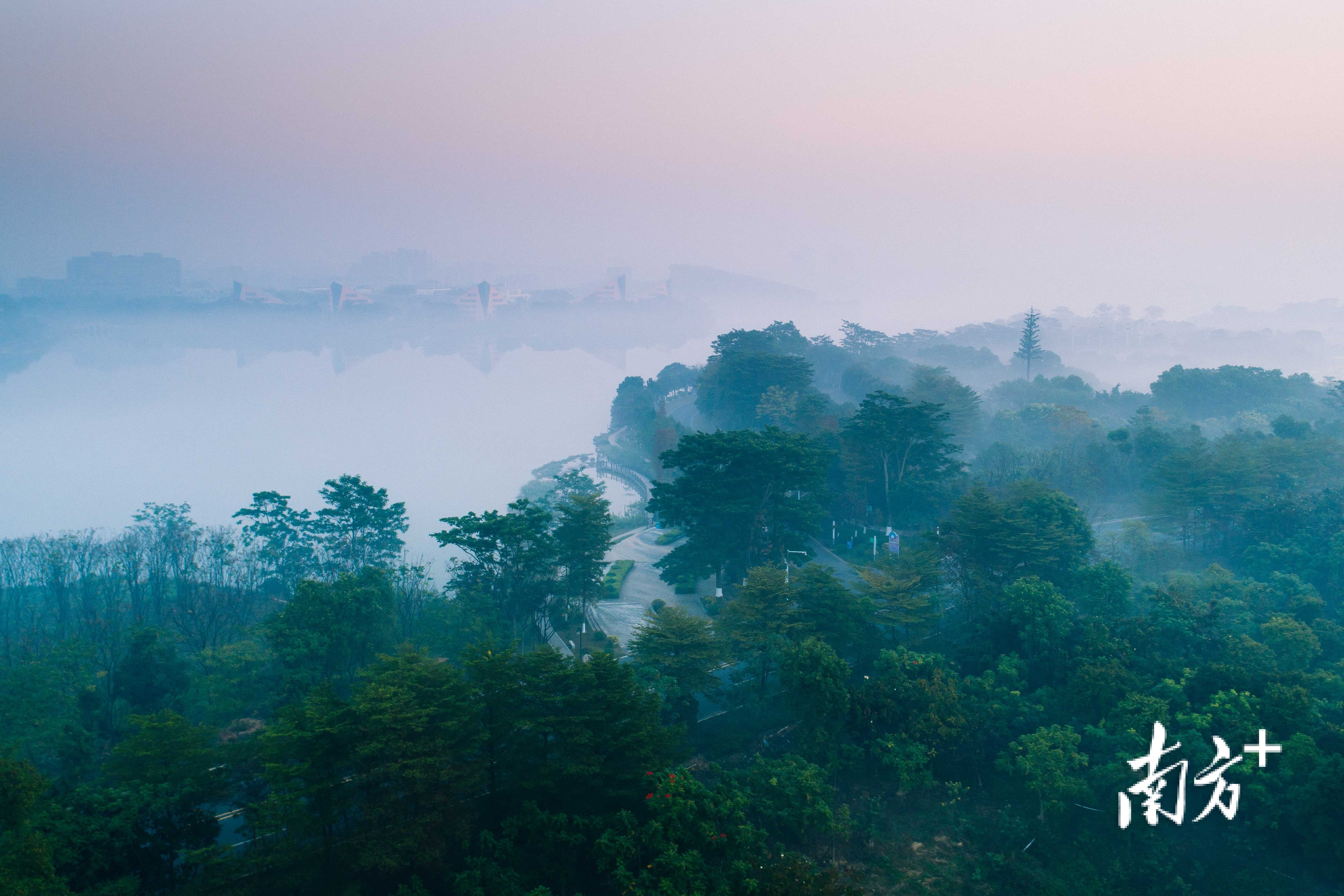 松湖烟雨。 松湖烟雨。