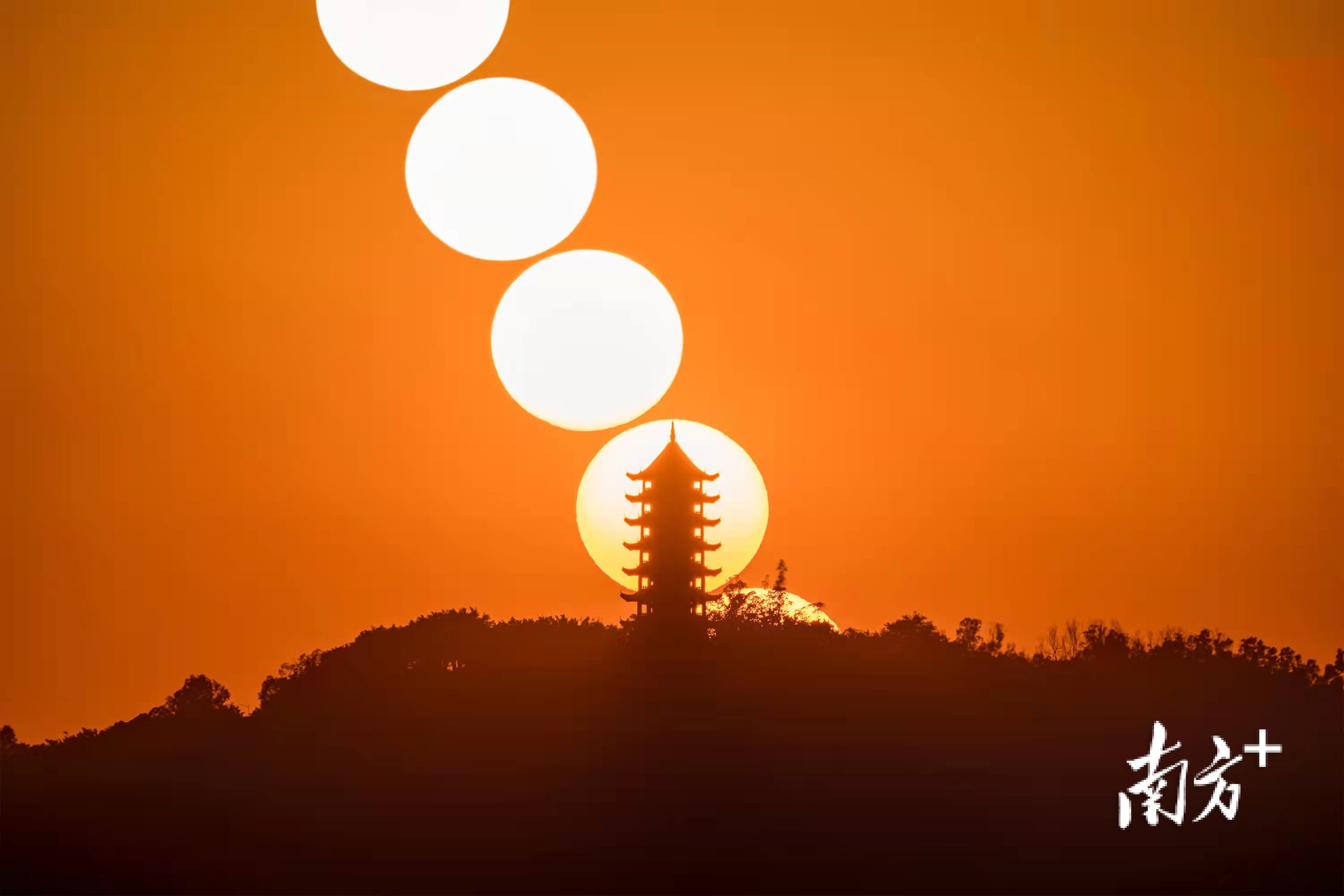 12月5日，广州南沙日落美景如画。 南方拍客 圈圈 供图