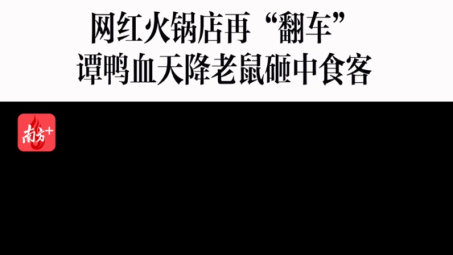 消费曝光台｜网红火锅店再“翻车”，谭鸭血“天降老鼠”砸中食客