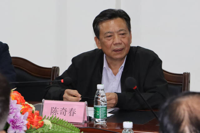揭阳市政协副主席陈奇春讲话。