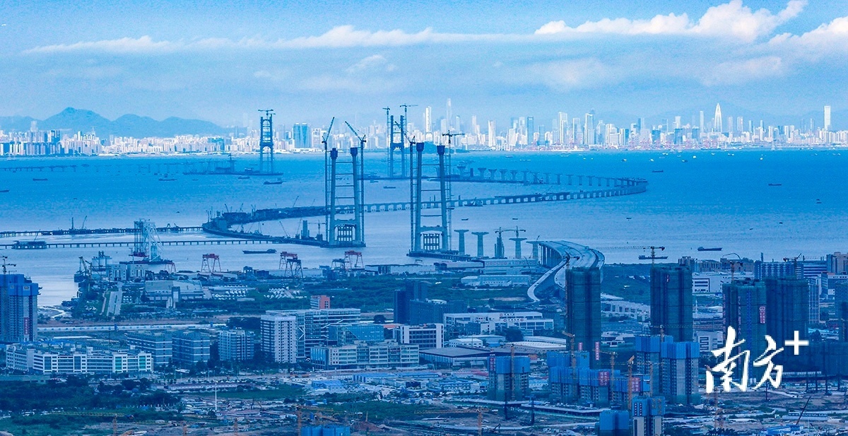 深中通道全景图。南方+ 叶志文 拍摄