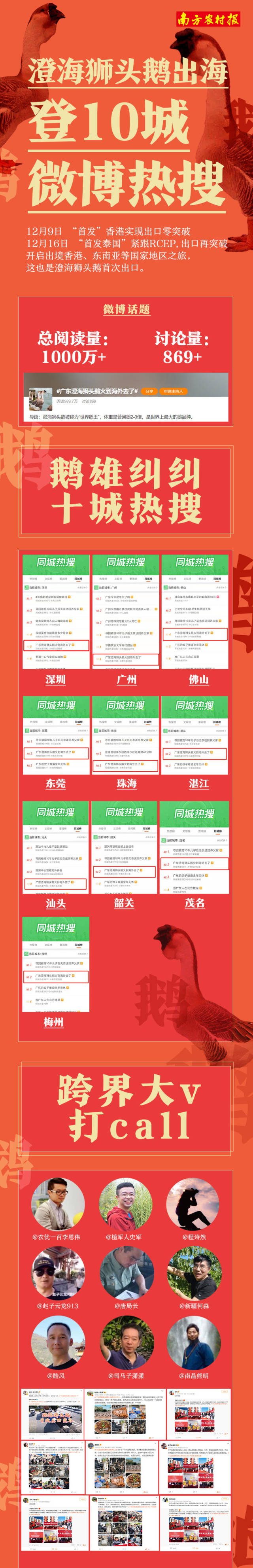 澄海狮头鹅登10城热搜！雄赳赳“出海”引关注