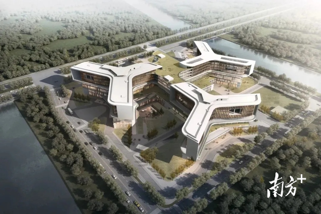 广州妇儿中心南沙院区项目规划效果图。