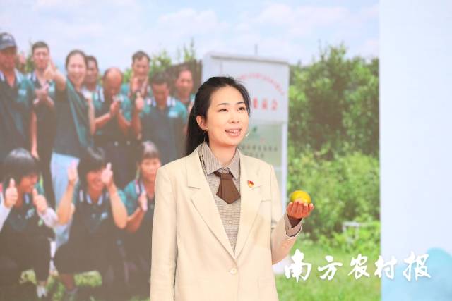 在德庆贡柑开摘节上代表德庆贡柑新农人参演情景剧