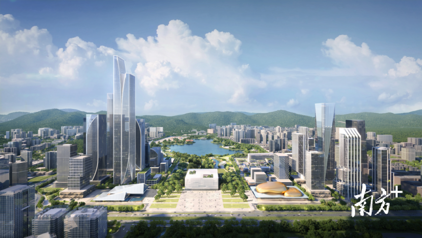 深圳金融文化中心建设工程项目总占地面积17312.91平方米。图为设计效果图。