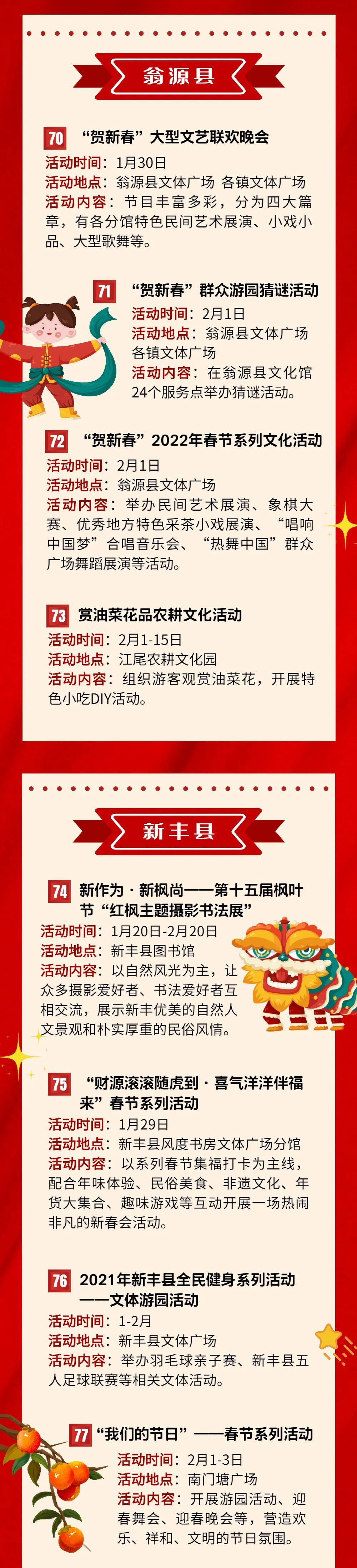 2022年春节前后韶关文旅体活动汇总